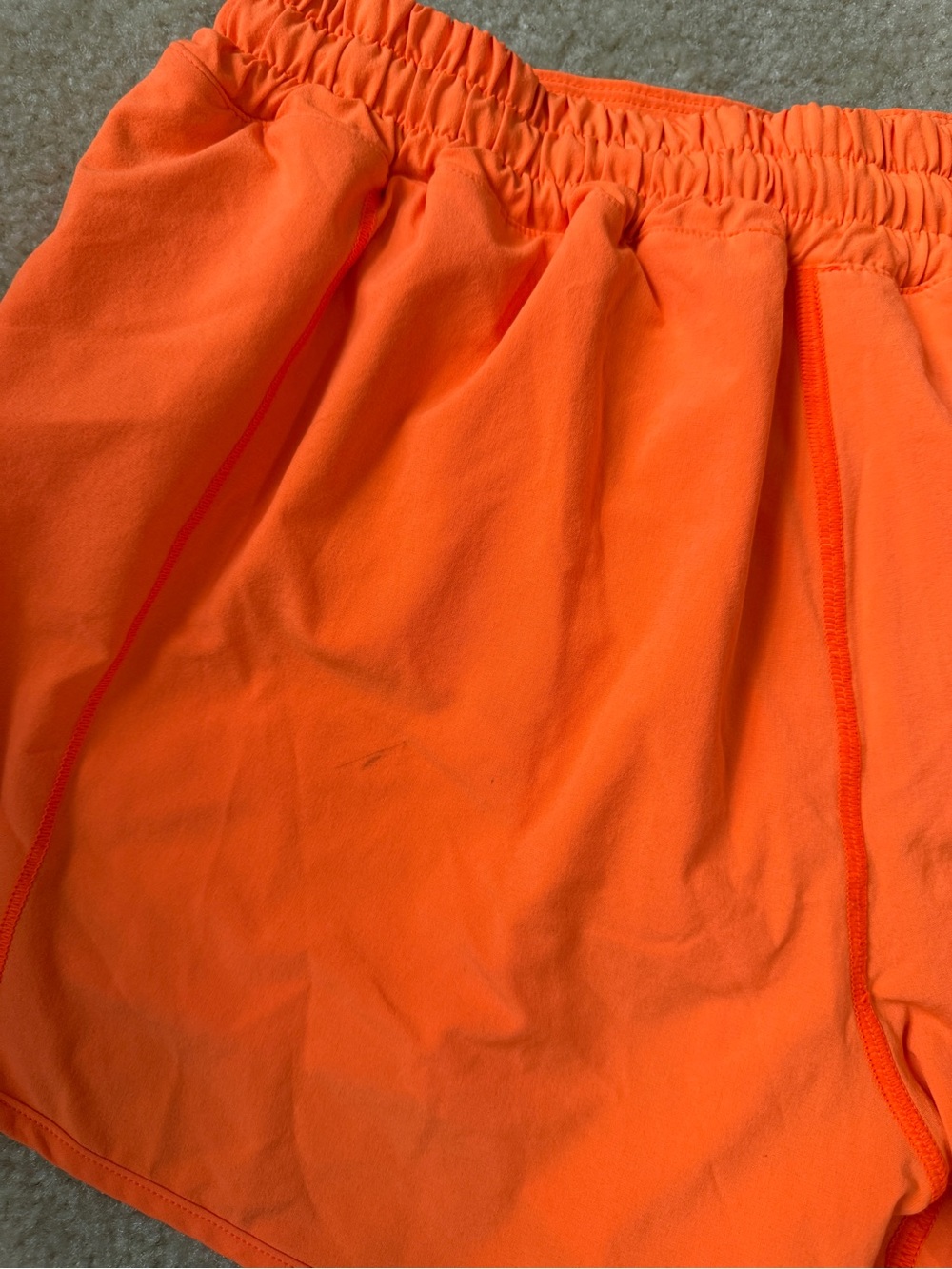 lululemon athletica Women's Neon Orange Running Shorts - Picture 4 of 4